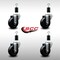 Service Caster 3.5'' SS Soft Rubber Wheel Swivel 1-3/8'' Expanding Stem Caster Set, 4PK SCC-SSEX20S3514-SRS-138-4 - alternate 2